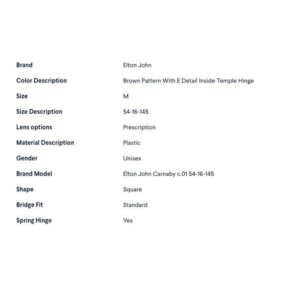 Elton John Eyewear Carnaby Brown Tortoise Unisex Frames Square - Picture 14 of 14